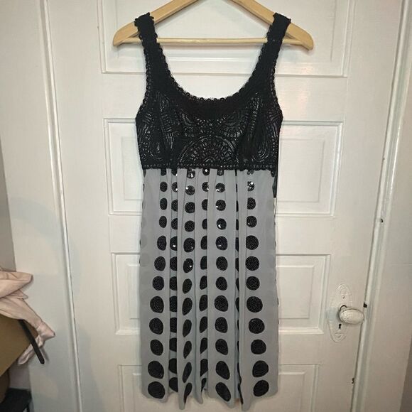 Sue Wong Nocturne Sequined Dress w/ Scoop Neck & Lace Top Size 2 - Picture 3 of 15